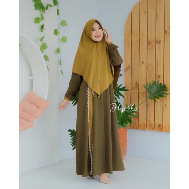 RIMEL SET SYAR'I BY HIJABKU ORIGINAL TERBARU || GAMIS LEBARAN 2022 || HIGH QUALITY || ITYCREP PREMIUM-Army