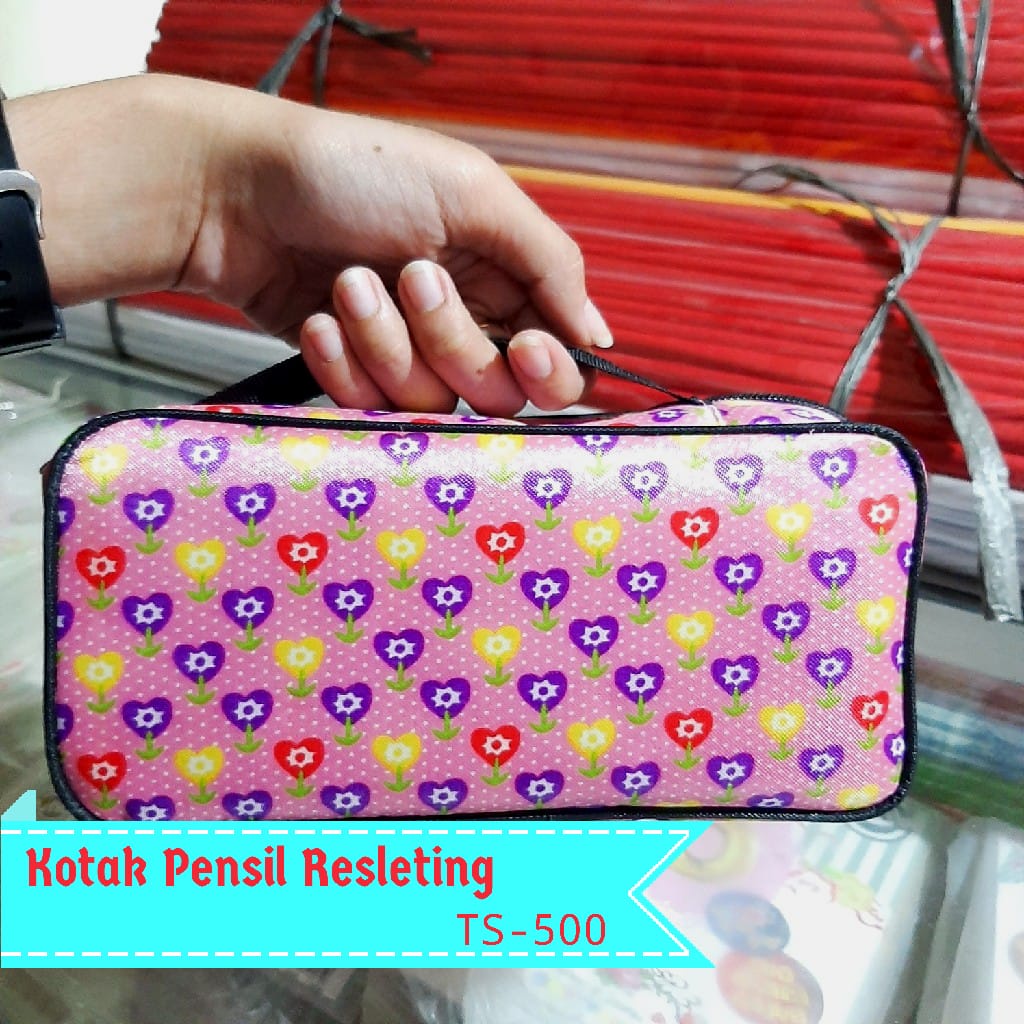 

Kotak Pensil / Tempat Pensil Resleting Motif Bunga TS-500