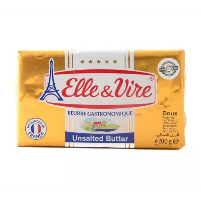 Elle &amp; Vire Unsalted Butter 200gr dengan Food Container - MENTEGA MPASI BAYI