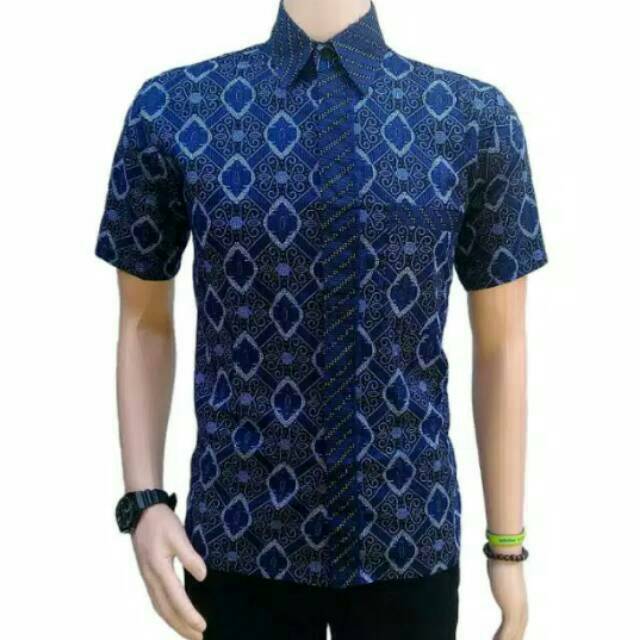 Kemeja Batik Klasik Wajik Biru