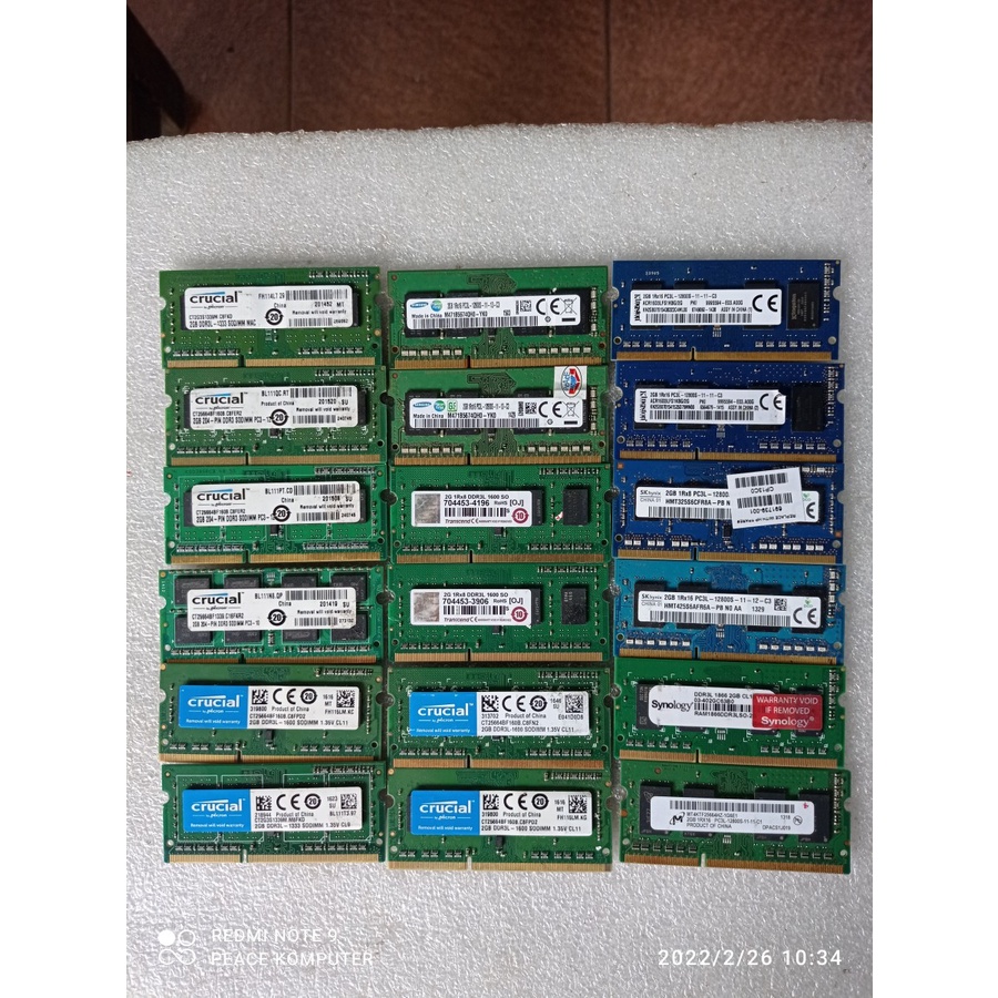 Ram laptop DDR3L DDR3 2GB PC3L 12800s 1600 MHz 1.35 Volt DDR3L