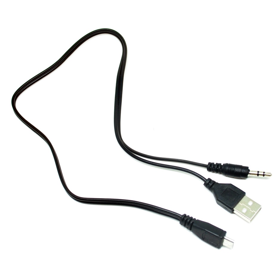 Kabel Splitter Micro USB ke AUX 3.5 mm + USB Male