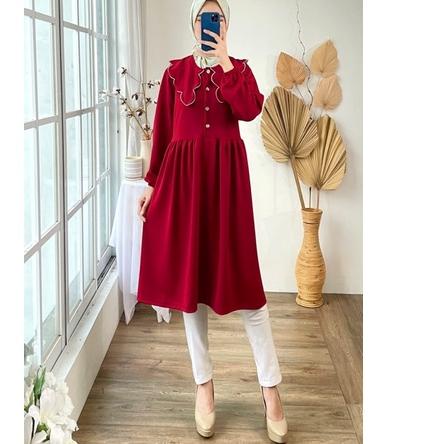 9.9 STOK READY MIDI DRESS TUNIK AMEL KERAH JUMBO XXL KAOS IMPORT SWEETY PREMIUM BUSUI BUMIL GROSIR P