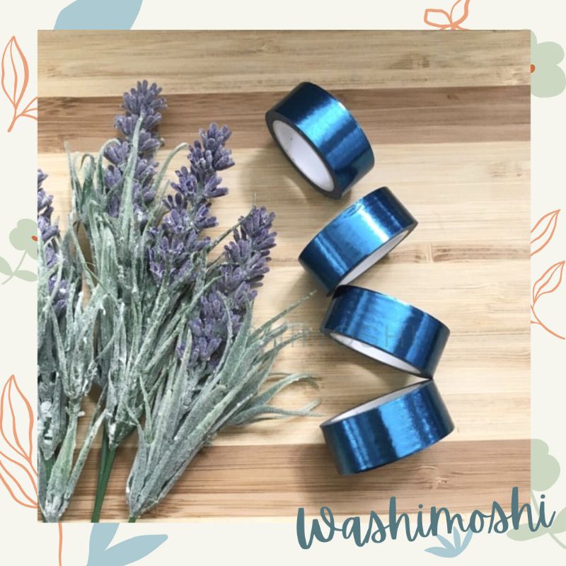 

Washimoshi Masking Washi tape Blue Foil