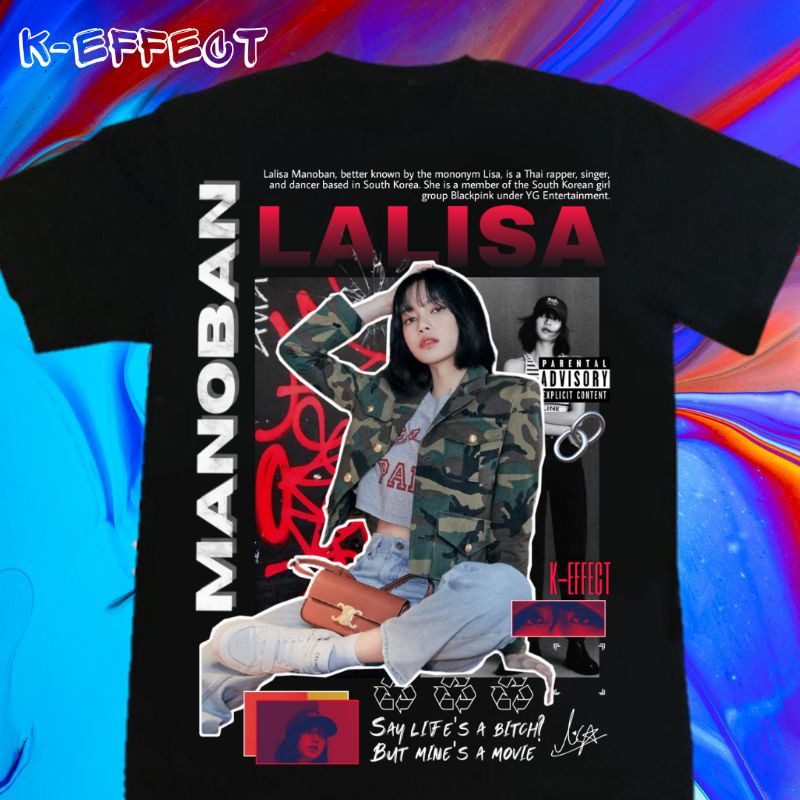 Kaos Kpop Lisa BLACKPINK tee Unisex by K-EFFECT