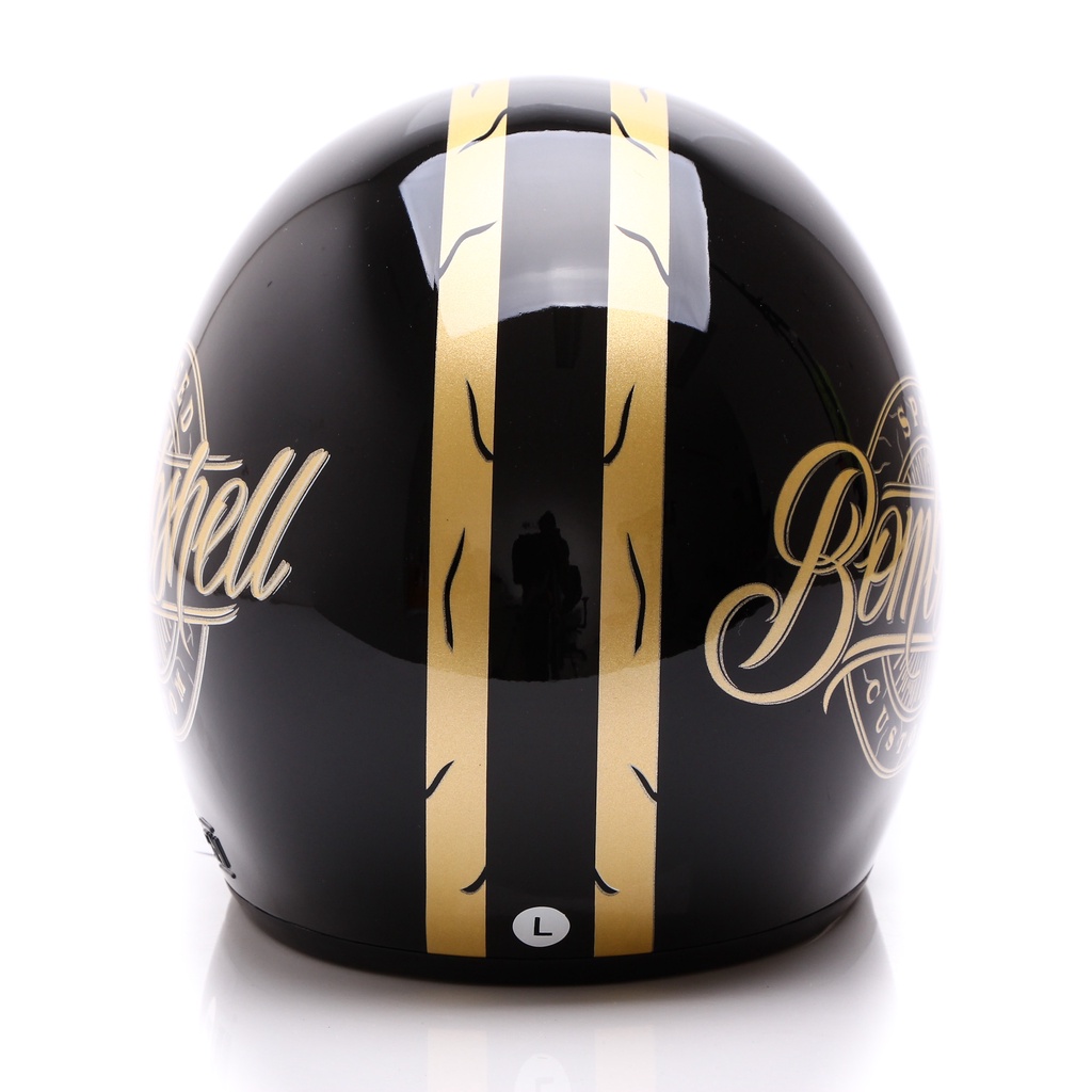 [Helm Dewasa] WTO Helmet Retro - Bombshell - Hitam Gold + Promo Gratis Masker