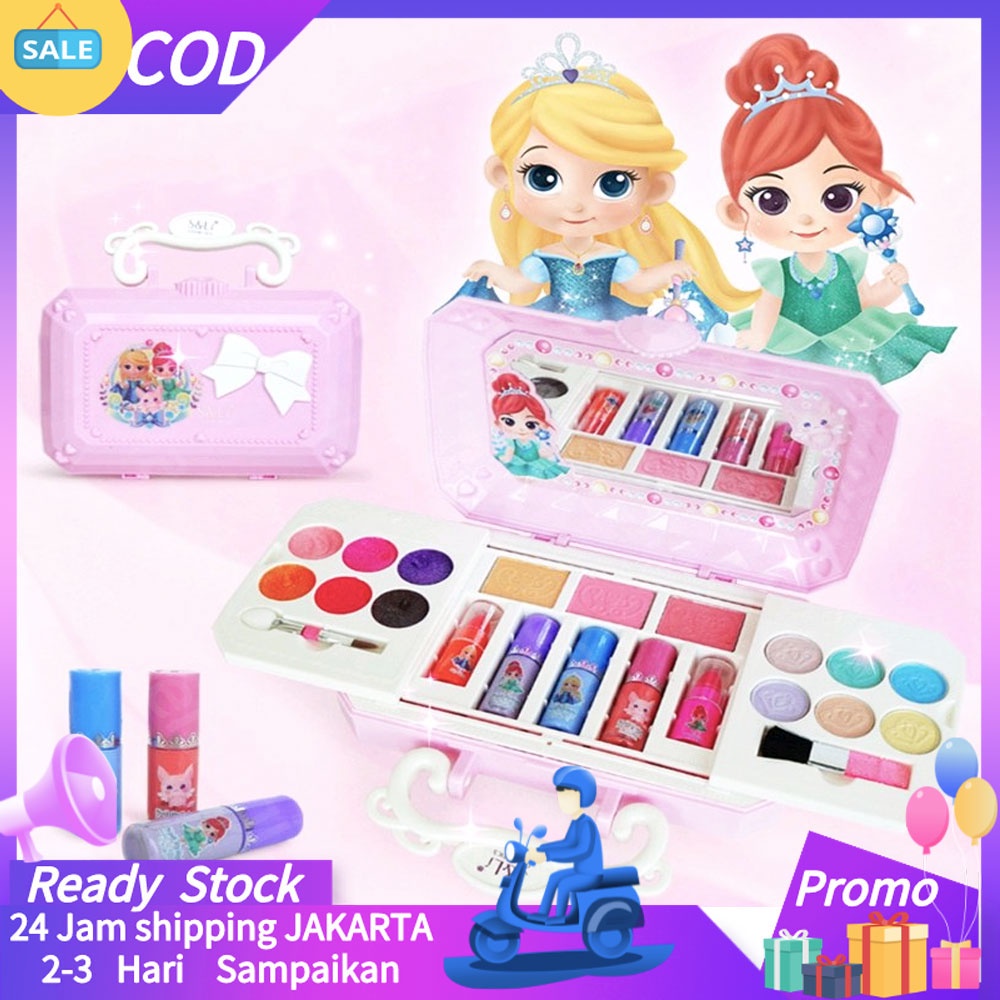 Mainan makeup rias Rias Wajah untuk anak perempuan kecil,Set Mainan Kosmetik Yang Dapat Dicuci, Aman
