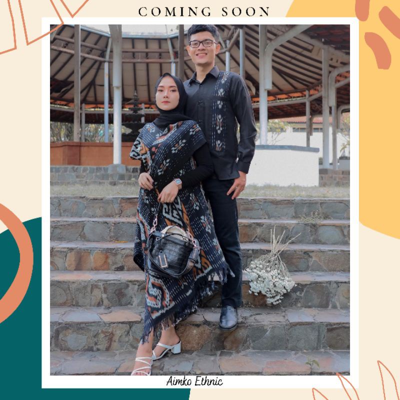 Baju Tenun Couple - Couple Siera Tenun White Ivory - Couple Tenun - Baju Prewedding - Baju Kondangan