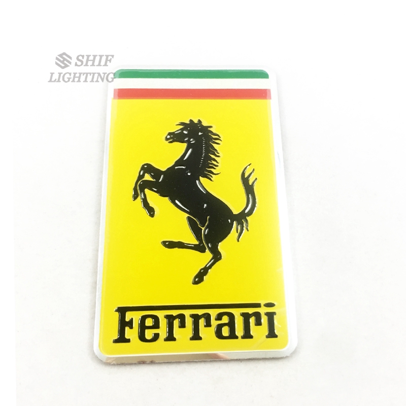 1Pc Stiker Emblem Motif Kuda SF Bahan Aluminium untuk Ferrari