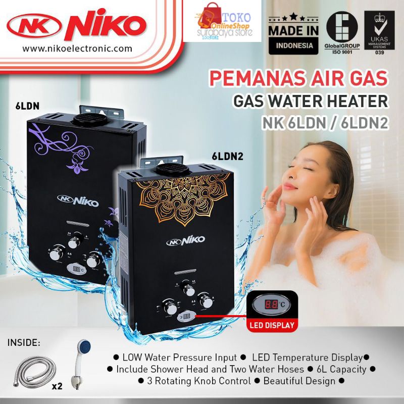 NIKO water heater / pemanas air gas NIKO NK 6 LDN