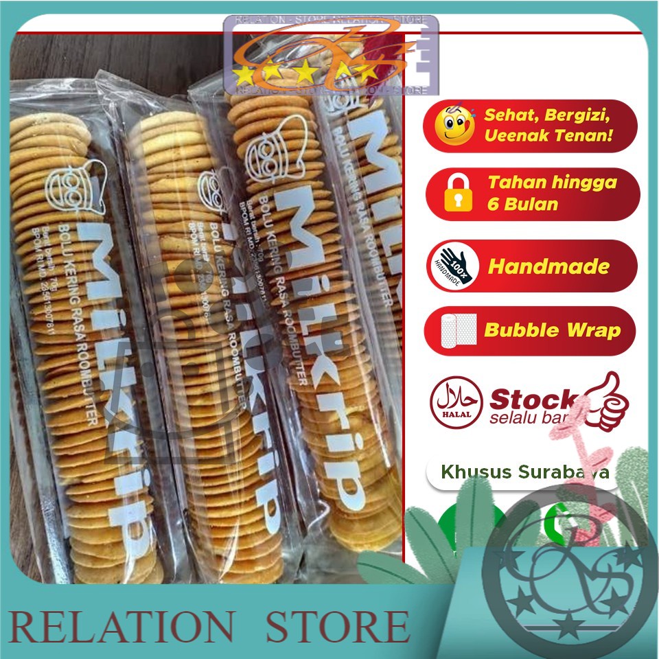 

Milkrip Cookies Snack Kue Bolu Kering Rasa Milk Roombutter Susu