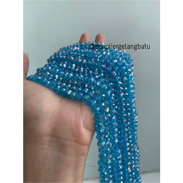 Crystal Ceko 8mm Soft Blue QUARTZ kristal kuarsa biru laut bahan craft