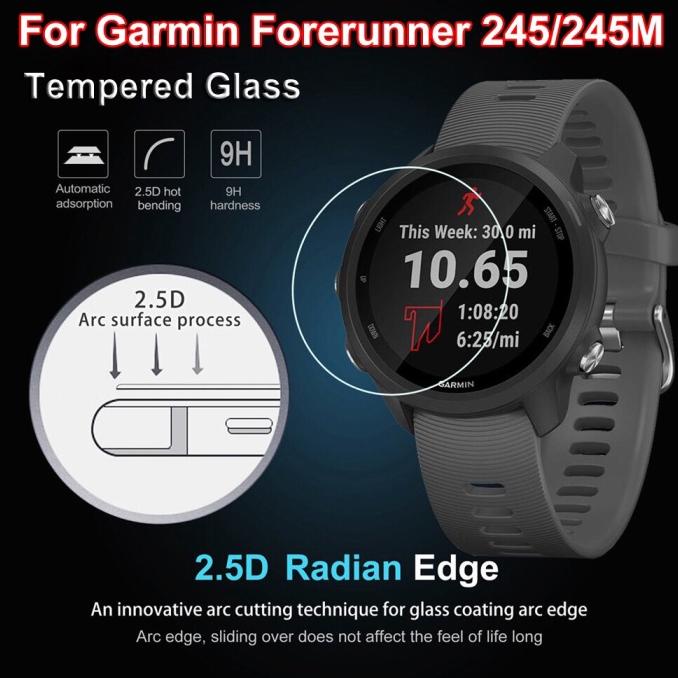 TERMURAH ANTI GORES KACA TEMPERED GLASS SCREEN GUARD GARMIN FORERUNNER 245 M/SMARTBAND MURAH/SMARTBA