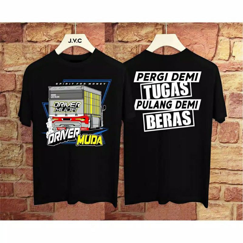 Fourfashion Kaos Pria Kaos Distro TRUCK PERGI DEMI TUGAS F067