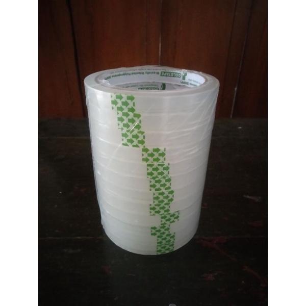 

lakban bening 0,5 inch 72 yard per pak isi 12 pcs