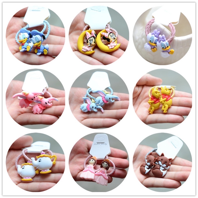 Ikat Rambut Anak Disney Korea Lucu Clay Motif Disney