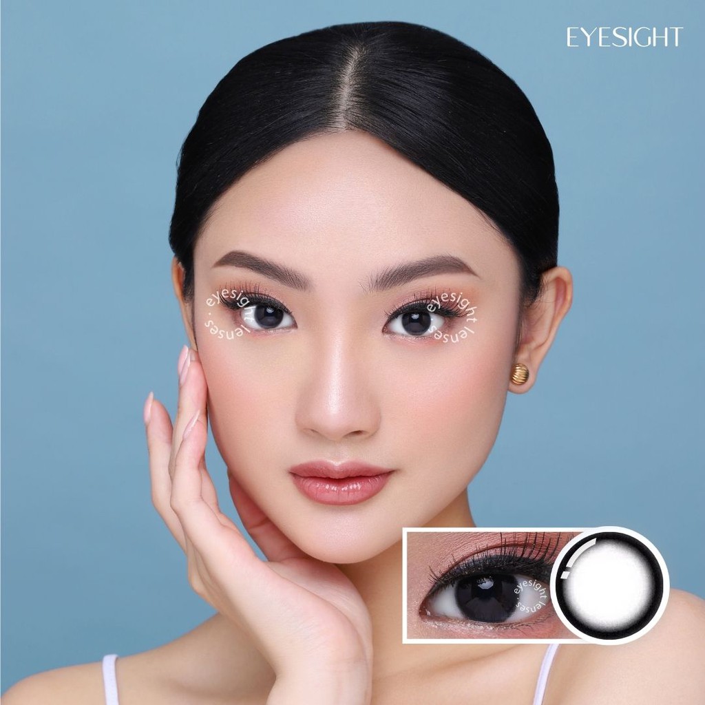 EYESIGHT LENSES Softlens Kitty Kawaii Mini Clean Black | Softlens Hitam Diameter 14.2mm Natural Look, Cocok Untuk Pemula (2pcs/sepasang)