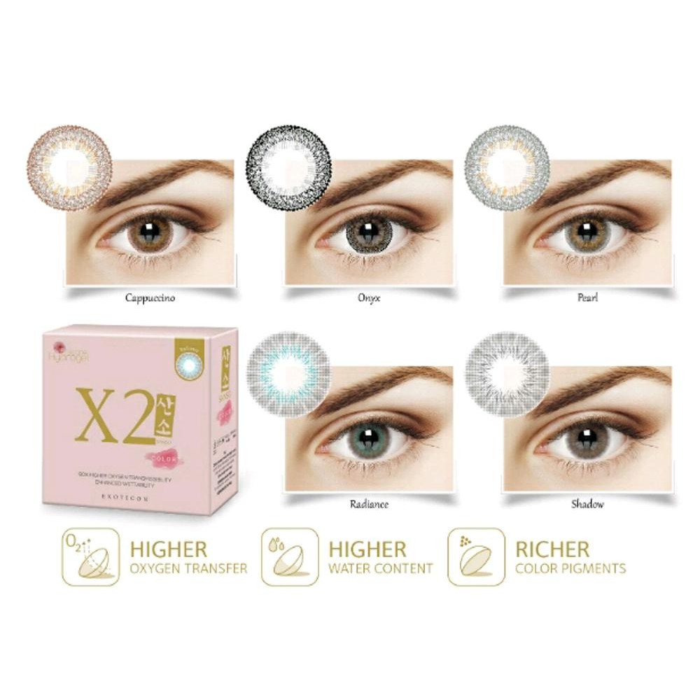 Soflens X2 Sanso Colour Soflens Diameter 14.5 mm Soflen Cappuccino Shadow Softlen Normal Minus Lensa