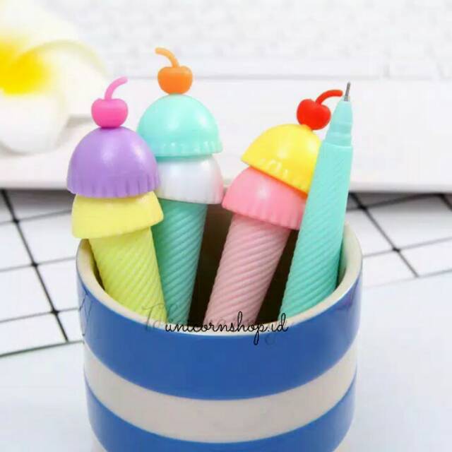 

[UnicornShop] Gel Pen Fancy Ice Cream Cherry