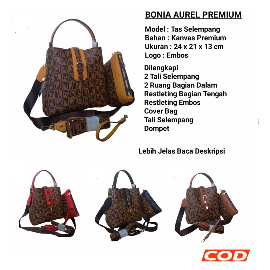 TAS SELEMPANG WANITA BONIA AUREL PREMIUM / TAS PESTA BONIA IMPORT /SLING BAG 2217Hermes