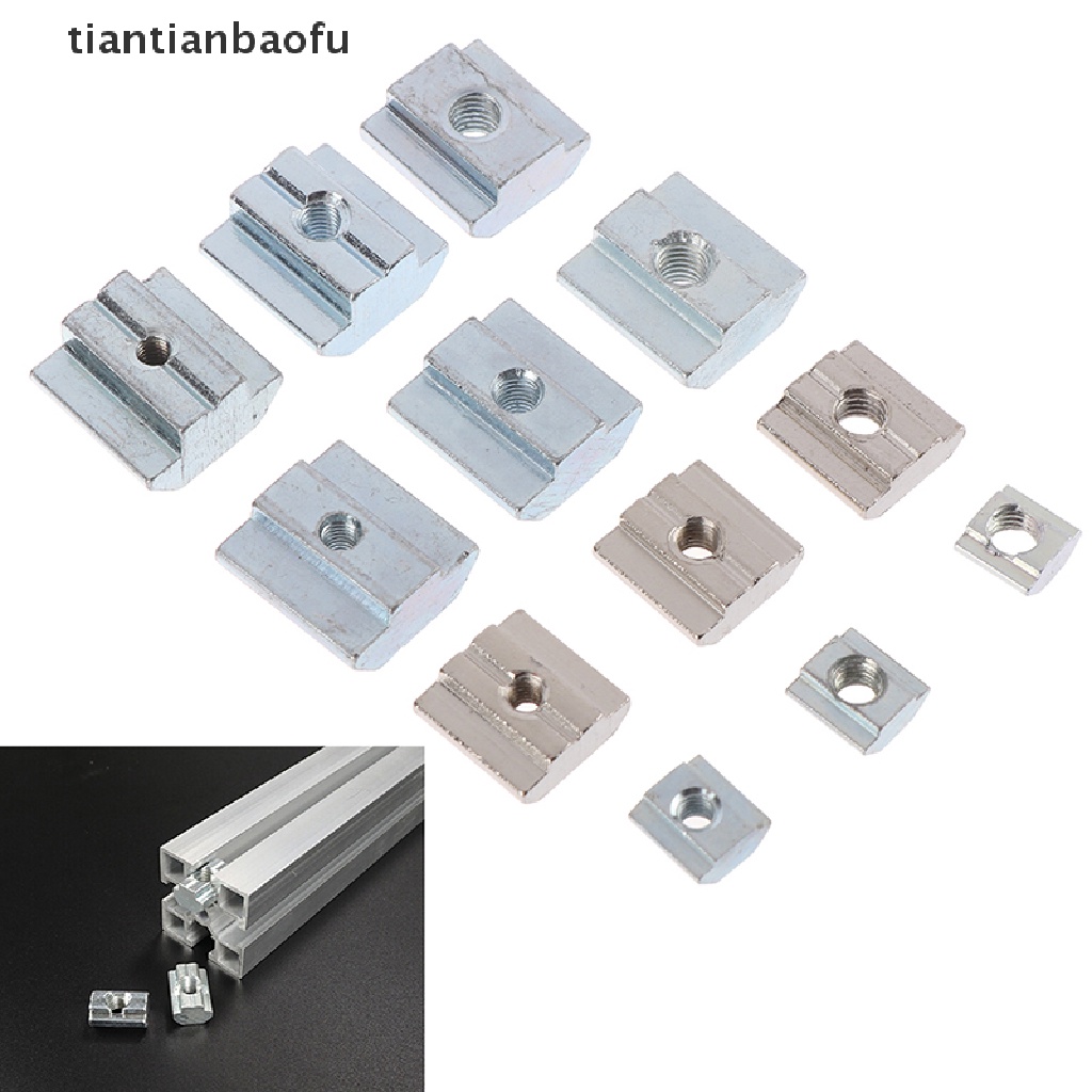 [tiantianbaofu] 10Pcs T Sliding Hammer Nut Block Square Nuts M4/M5/M6 Nut 20/30/40/45 Series Boutique