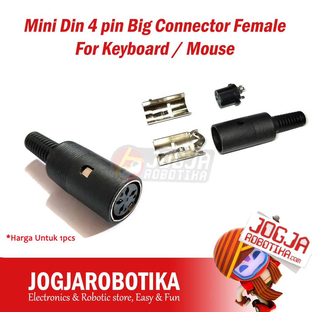 Mini Din 4 pin Big Connector Female For Keyboard / Mouse