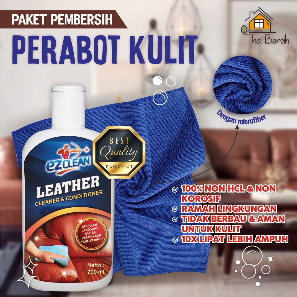 Jual PEMBERSIH KULIT SINTETIS EZCLEAN PAKET LEATHER CLEANER PEMBERSIH ...