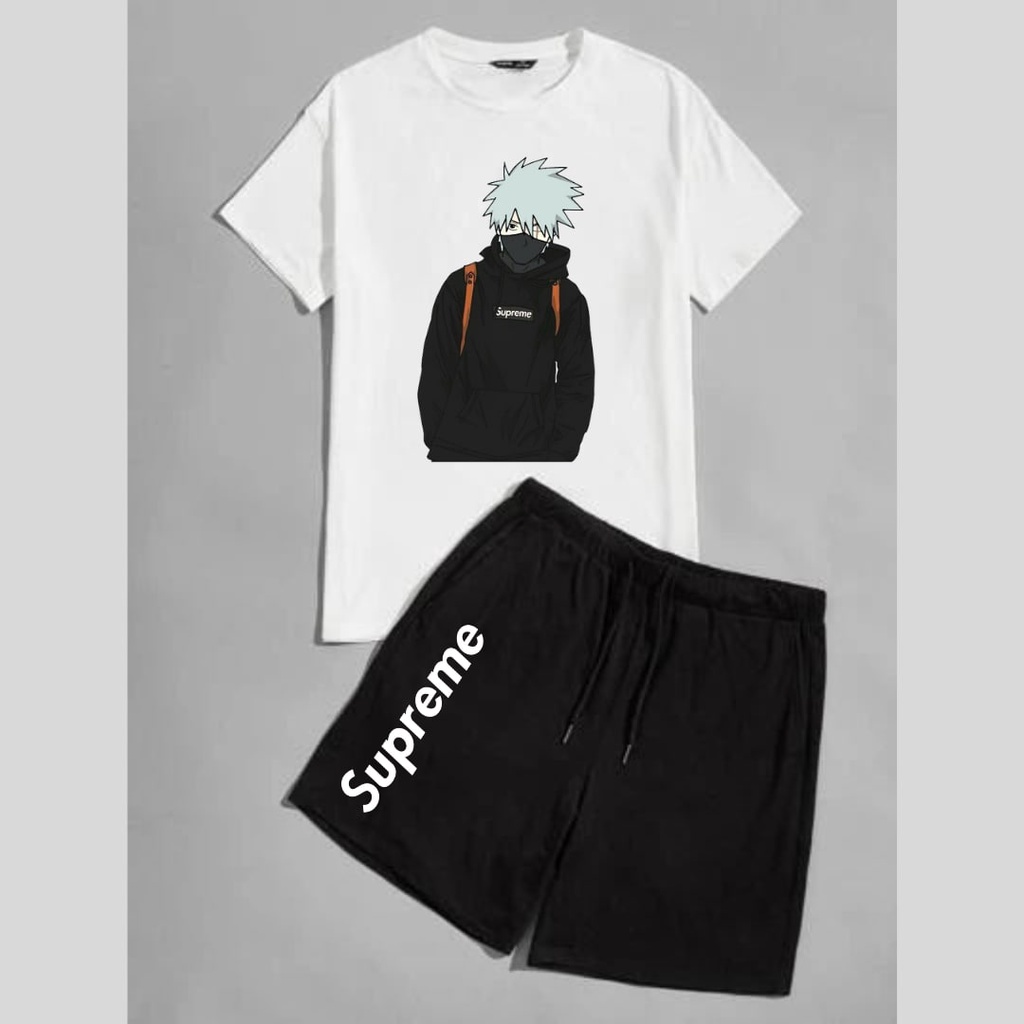 Clothing May - Kaos Supreme Karakter Anime Keren Kaos Koas Dewasa Anak Karater Distro Kekinin Tshirt Premium Murah Unisex Wanita Pria Cowok Cewek Bahan Cotton Combed 30S Katun Kombed Sablon Dtf Murah Premium Oversize Kaus Oblong