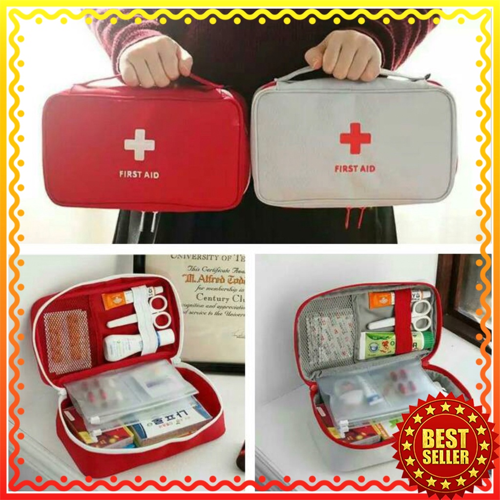 WRF42 Tas Obat P3K Korea Multifungsi Serba Guna First Aid Kit Kotak Box Travel Impor New TKM