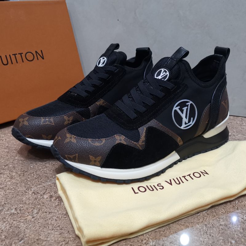 sepatu pria lv sneaker lis mono cokelat mirror quality lou is vuitton shoes cowok men run away Brand top