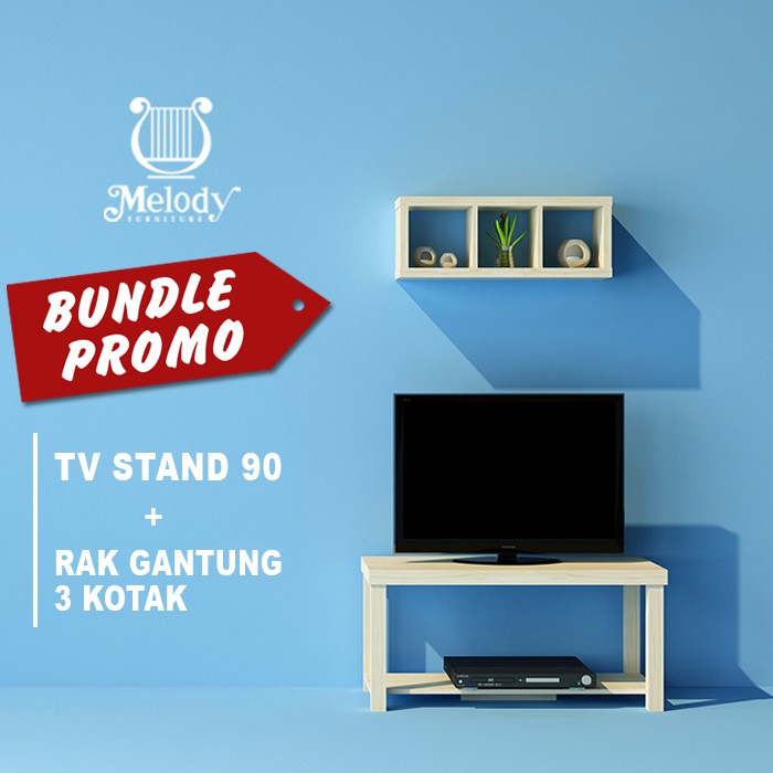 Melody Furniture Paket Promo  Meja  TV  Stand Gekko dan Rak  