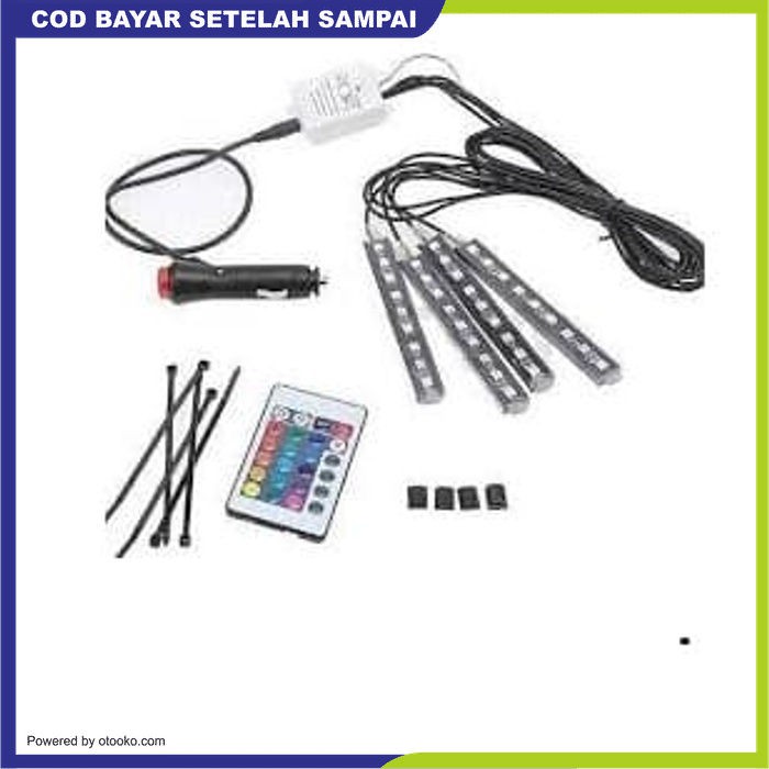 Universal LED Kolong Dashboard RGB  Lampu Kabin Interior Mobil Remote RGB Warna Warni