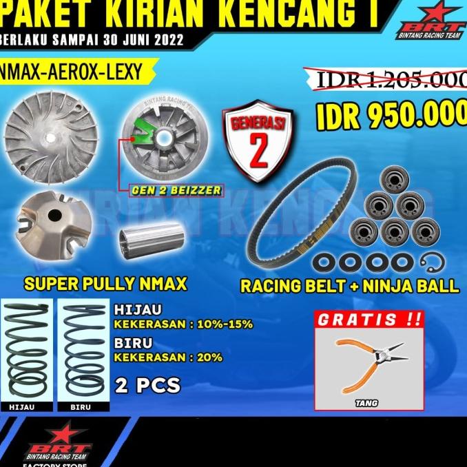 Paket Kirian BRT Super Pully Yamaha Nmax/Aerox/Lexi Juara