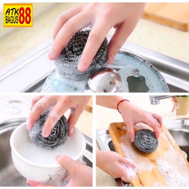 SERABUT KAWAT DONAT BESAR dengan harga /1bag SCOURER/KAWAT CUCI PIRING UKURAN BESAR