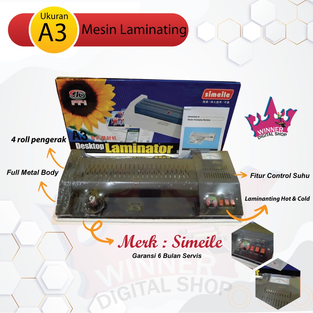 Mesin Laminating A3 Hot n Cold Laminating ID Card