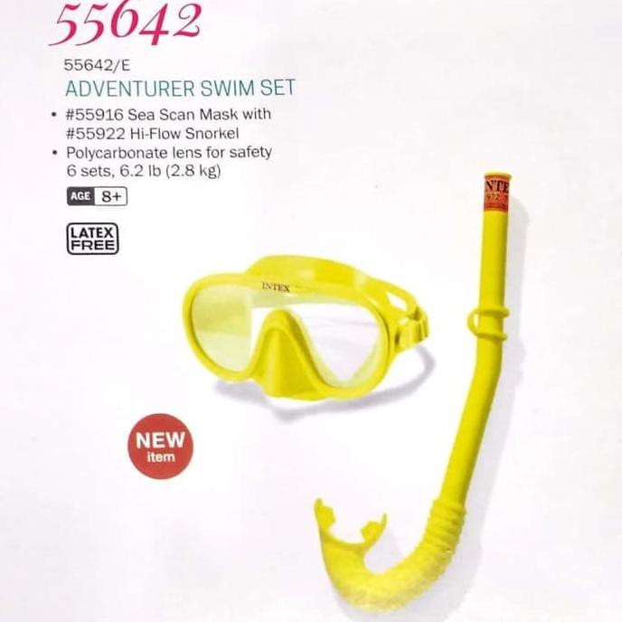 Terbaru  Snorkel set INTEX 55642 adventurer swim set snorkeling set