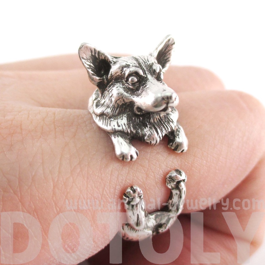 Hot-selling jewelry European and American men's and women's dog-wolf animal size adjustable copper ring creative ring