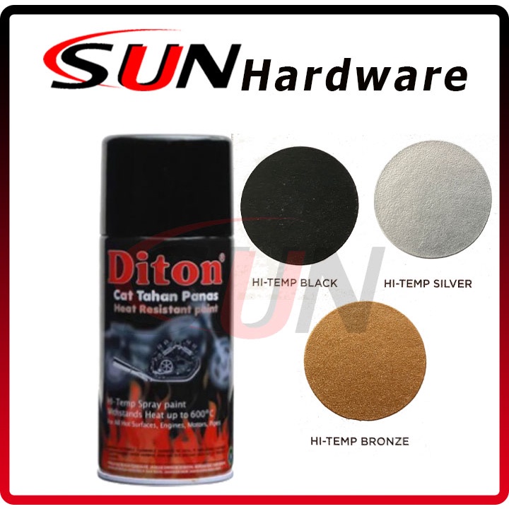 Pilox Diton Hi Temp 300 Cc Black Hitam Silver Bronze Pylox Pilok Anti Panas Paint Knalpot