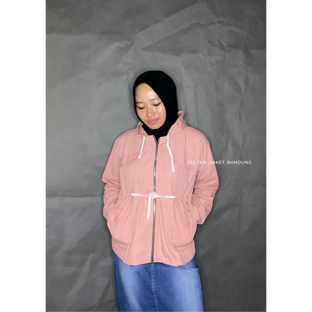 JAKET MERLIN PARKA HOODIE || Jaket Semi Parka cewek