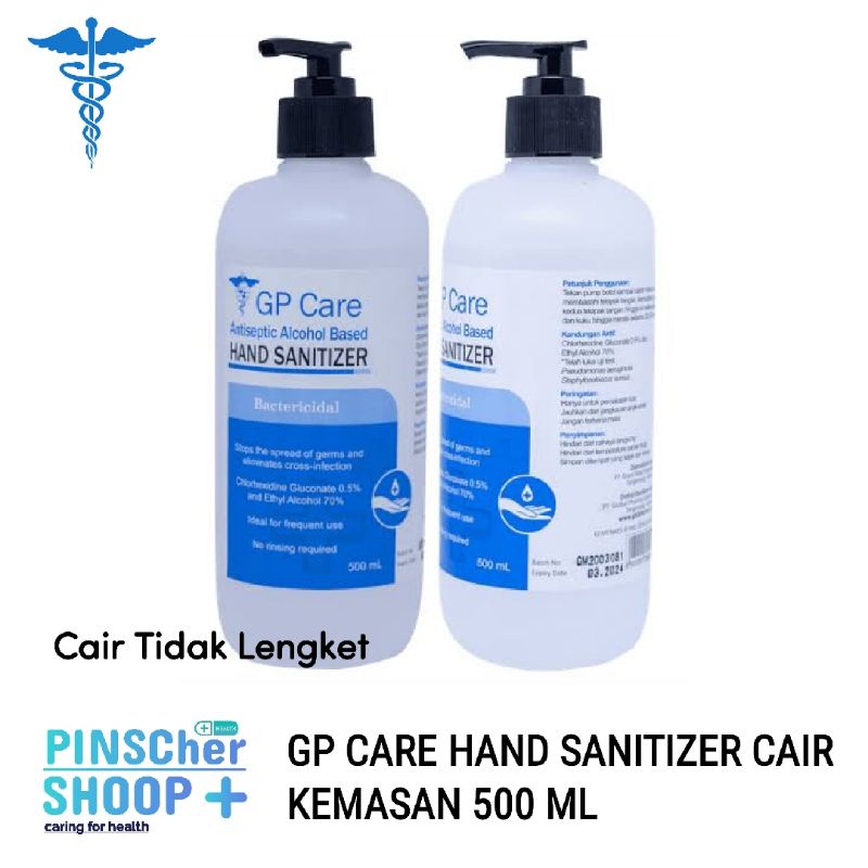 Handsanitiser GP Care 500ml + Pump Antiseptik Alkohol Based