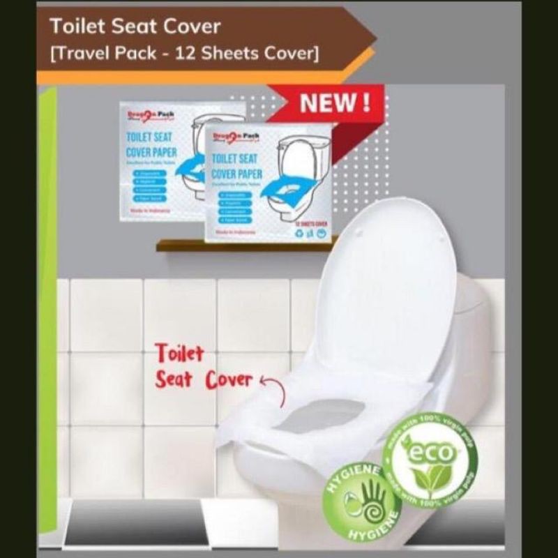 [12 Pcs] Dragon Pack Disposable Paper Toilet Seat Cover - Dudukan Toilet