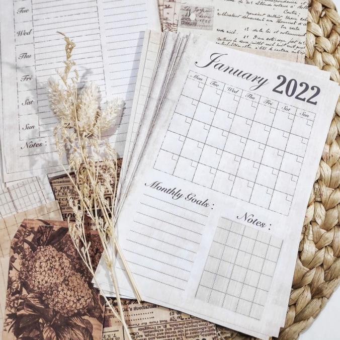 

Terbaru Weekly And Monthly Vintage Planner Set 2022 By Nikku Nakku