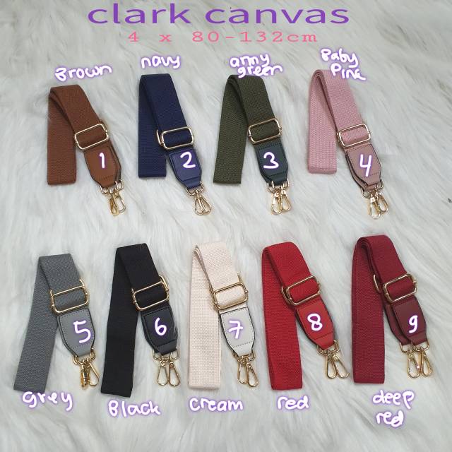 Clark Plain Adjustable canvas bag strap / tali tas