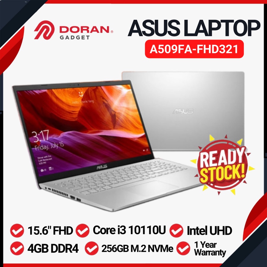 Laptop Asus A509FA-FHD321 Core i3-10110U/4GB/256GB SSD/15.6″/Win 10 - Silver