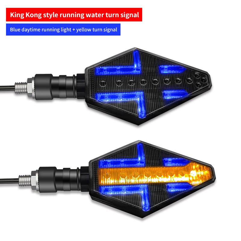 Lampu Sein Led Dua Sisi Warna Kuning + Biru Untuk Motor