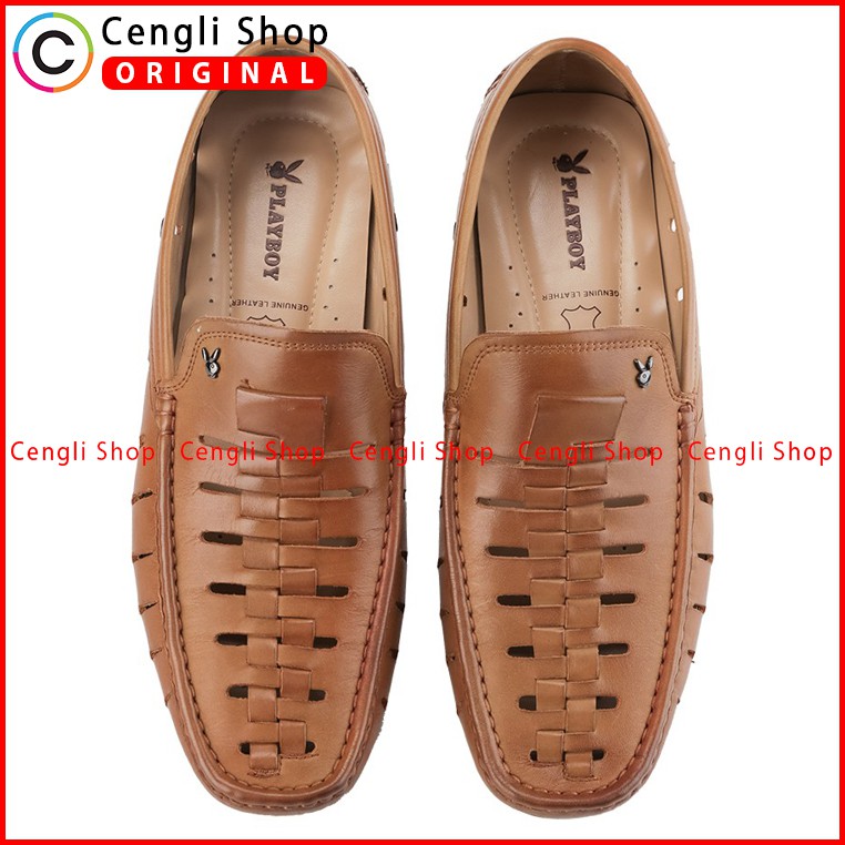 PLAYBOY SEPATU PANSUS LOAFER KULIT PRIA ORIGINAL TERBARU COKLAT PL46