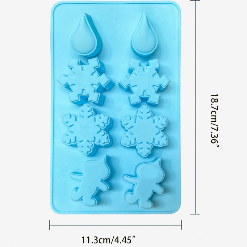 Cetakan Kue Bentuk Kartun Kepingan Salju 3D Bahan Silikon Untuk Alat Dapur