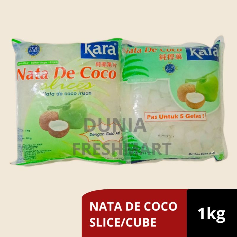 

Nata De Coco Kara 1kg bentuk Kotak/Slices