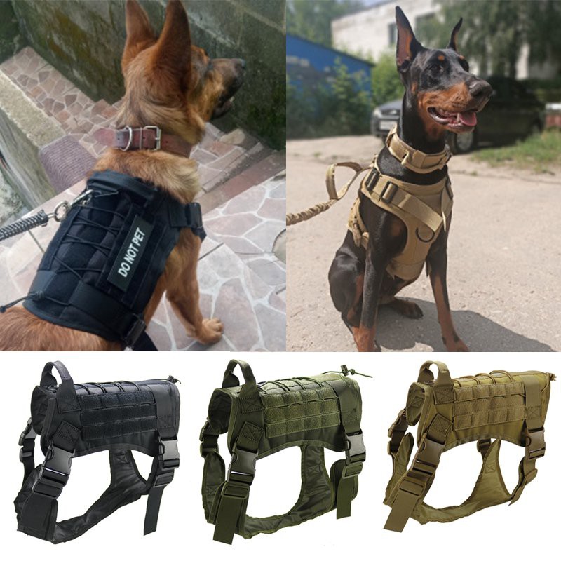 Jual Tactical Dog Harness Military K9 Service Dog Clothes Vest Harness