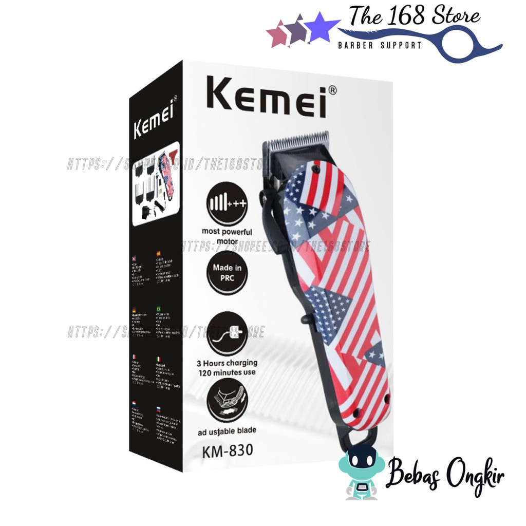 Alat Cukur Rambut Elektrik Kemei 830 Hair Clipper Cordless For Men Professional Rechargeable  KM-830